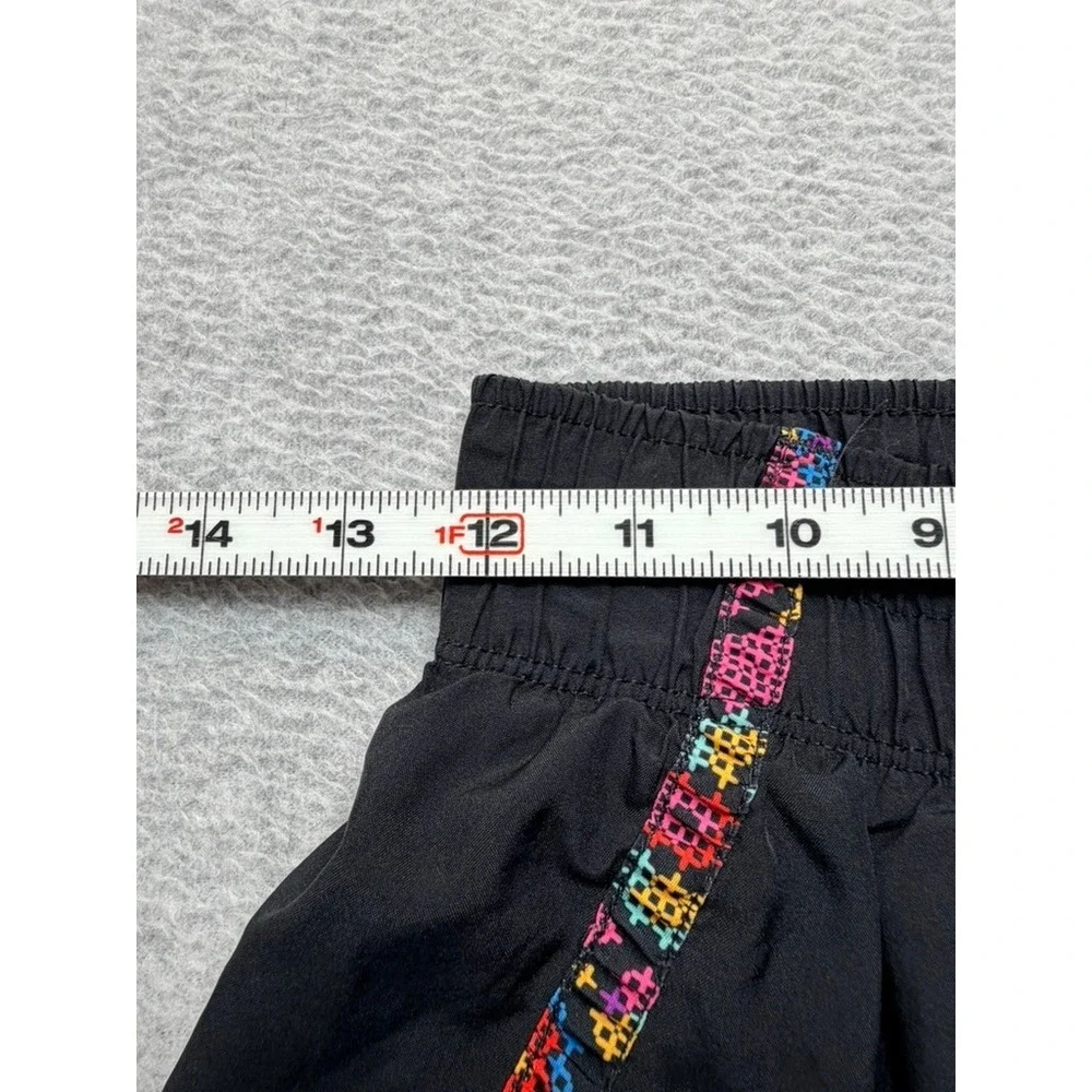 Nike Girls Dri-FIT Running Shorts Black Multi Color Trim Athletic Size Large